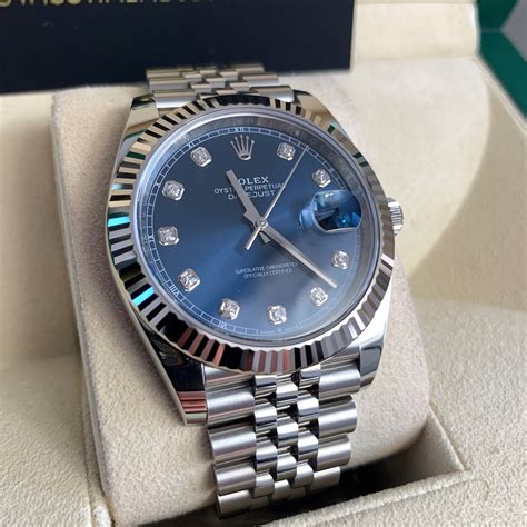 rolex blu con diamanti|Rolex Datejust 41 II 126334 Stainless Steel Blue Dial  .